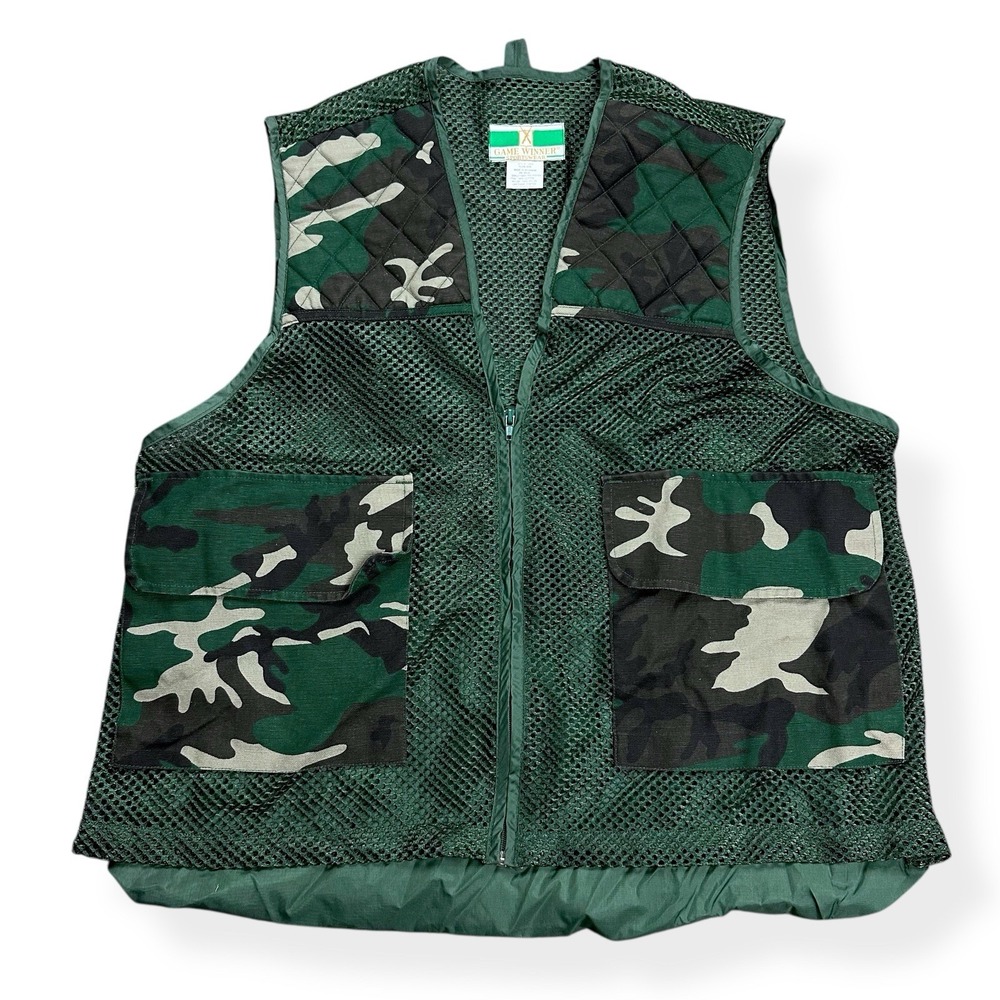 VTG Game Winner Mesh Hunting Vest Men's L/XL Camo Pockets Game Pouch‎ Shooting